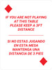 If You Are Not Playing at Table - Please Keep 3ft Distance Bilingual Spanish Portrait Diamond Playing Card - Wall Sign