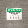 Health First: Practice Social Distancing While Using Urinal 3 Feet with Icon Landscape - Wall Sign Health First: Practice Social Distancing While Using Urinal 3 Feet with Icon Landscape - Wall Sign
