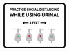 Practice Social Distancing While Using Urinal 3 Ft with Icon Landscape - Wall Sign Practice Social Distancing While Using Urinal 3 Ft with Icon Landscape - Wall Sign