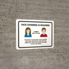 Face Covering Is Required 3 Feet with Icons Landscape - Wall Sign