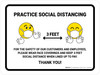 Practice Social Distancing with Emojis 3ft Landscape - Wall Sign