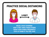 Practice Social Distancing with Icons 3ft Landscape - Wall Sign Practice Social Distancing with Icons 3ft Landscape - Wall Sign