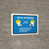 Social Distancing 3 Feet with Emojis Blue Landscape - Wall Sign Social Distancing 3 Feet with Emojis Blue Landscape - Wall Sign