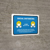 Social Distancing Please Use Face Coverings/Gloves with 3ft Emojis Blue Landscape - Wall Sign Social Distancing Please Use Face Coverings/Gloves with 3ft Emojis Blue Landscape - Wall Sign