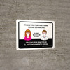 Thank You For Practicing Social Distancing Bilingual Spanish with 3ft Icons Portrait - Wall Sign