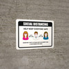 Social Distancing Help Keep Everyone Safe with 3ft Icons Landscape - Wall Sign