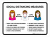 Social Distancing Measures with 3ft Icons Landscape - Wall Sign Social Distancing Measures with 3ft Icons Landscape - Wall Sign