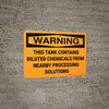 Hazard: This Tank Contains Diluted Chemicals - Wall Sign