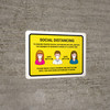 Social Distancing To Ensure Health And Safety Of Residents with 3ft Icons Landscape - Wall Sign