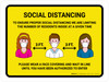 Social Distancing To Ensure Health And Safety Of Residents with 3ft Icons Landscape - Wall Sign