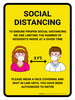 Social Distancing To Ensure Health And Safety Of Residents with 3ft Icons Portrait - Wall Sign