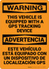 Hazard: Vehicle Equipped With GPS Tracking Device - Wall Sign