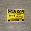 Caution: 3ft Social Distancing Max Occupancy with Icon Landscape - Wall Sign Caution: 3ft Social Distancing Max Occupancy with Icon Landscape - Wall Sign