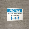 Notice: Social Distancing in Practice with 3ft Icons Landscape - Wall Sign Notice: Social Distancing in Practice with 3ft Icons Landscape - Wall Sign
