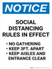 Notice: Social Distancing Rules in Effect 3ft Portrait - Wall Sign Notice: Social Distancing Rules in Effect 3ft Portrait - Wall Sign