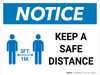 Notice: Keep Distance Maintain 3ft with Icon Landscape - Wall Sign Notice: Keep Distance Maintain 3ft with Icon Landscape - Wall Sign