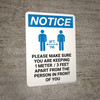 Notice: Make Sure You Are Keeping 3ft Apart with Icon Portrait - Wall Sign Notice: Make Sure You Are Keeping 3ft Apart with Icon Portrait - Wall Sign