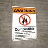 Warning: Combustible Use Extreme Caution ANSI - Wall Sign