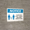 Notice: Please Stay 3ft Away When Lined Up To Pay Landscape - Wall Sign Notice: Please Stay 3ft Away When Lined Up To Pay Landscape - Wall Sign