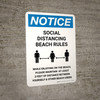 Notice Social Distancing Beach Rules 3ft Portrait - Wall Sign Notice Social Distancing Beach Rules 3ft Portrait - Wall Sign