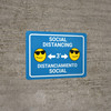 Social Distancing with Sunglasses 3ft Emoji Blue - Wall Sign Social Distancing with Sunglasses 3ft Emoji Blue - Wall Sign