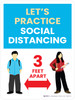 School Safety: Lets Practice Social Distancing - 3 Feet Apart Blue Portrait - Wall Sign School Safety: Lets Practice Social Distancing - 3 Feet Apart Blue Portrait - Wall Sign