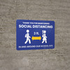 Thank You for Maintaining Social Distancing - 3 Feet Apart In and Around Our School Site School Blue Landscape - Wall Sign