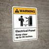 Warning: Electrical Panel Keep Clear Upto Inches - Wall Sign