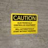 Caution: Electronically Controlled Equipment Will Automatically Start Without Warning Landscape - Wall Sign