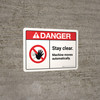 Danger: ANSI Stay Clear Machine Moves Automatically Follow Lockout Procedures Landscape - Wall Sign