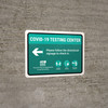 Covid-19 Testing Center Green Left Arrow Landscape - Wall Sign