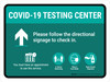 Covid-19 Testing Center Green Up Arrow Landscape - Wall Sign