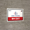 Covid-19 Testing Exit With Icon Left Arrow Landscape - Wall Sign