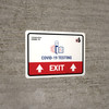 Covid-19 Testing Exit With Icon Up Arrow Landscape - Wall Sign Covid-19 Testing Exit With Icon Up Arrow Landscape - Wall Sign