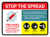 Stop The Spread: 2 Doses Covid-19 Vaccinations Required Landscape - Wall Sign