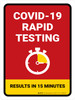 Covid-19 Rapid Testing Red Portrait - Wall Sign Covid-19 Rapid Testing Red Portrait - Wall Sign