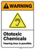 Warning: Ototoxic Chemicals Hearing Loss Possible ANSI - Wall Sign