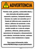 Warning: Petroleum Products Exposure Spanish Prop 65 - Wall Sign Warning: Petroleum Products Exposure Spanish Prop 65 - Wall Sign