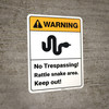 Warning: Rattlesnake Area Keep Out ANSI - Wall Sign