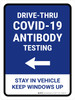 Drive-Thru Covid-19 Antibody Testing Stay In Vehicle Left Arrow Portrait - Wall Sign Drive-Thru Covid-19 Antibody Testing Stay In Vehicle Left Arrow Portrait - Wall Sign
