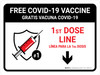 Free Covid-19 Vaccine 1st Dose Down Arrow Bilingual Spanish Landscape - Wall Sign Free Covid-19 Vaccine 1st Dose Down Arrow Bilingual Spanish Landscape - Wall Sign