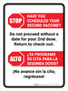 Stop Have You Scheduled Your Second Vaccine Bilingual Portrait - Wall Sign