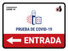 Covid-19 Testing Entrance With Icon Left Arrow Spanish Landscape - Wall Sign Covid-19 Testing Entrance With Icon Left Arrow Spanish Landscape - Wall Sign