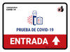 Covid-19 Testing Entrance With Icon Up Arrow Spanish Landscape - Wall Sign Covid-19 Testing Entrance With Icon Up Arrow Spanish Landscape - Wall Sign