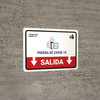 Covid-19 Testing Exit With Icon Down Arrow Spanish Landscape - Wall Sign