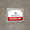 Covid-19 Testing Exit With Icon Right Arrow Spanish Landscape - Wall Sign
