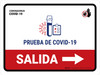 Covid-19 Testing Exit With Icon Right Arrow Spanish Landscape - Wall Sign