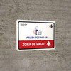 Covid-19 Testing Payment Area With Icon Up Arrow Spanish Landscape - Wall Sign