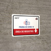 Covid-19 Testing Registration Area With Icon Down Arrow Spanish Landscape - Wall Sign Covid-19 Testing Registration Area With Icon Down Arrow Spanish Landscape - Wall Sign