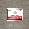Covid-19 Testing Waiting Area With Icon Right Arrow Spanish Landscape - Wall Sign Covid-19 Testing Waiting Area With Icon Right Arrow Spanish Landscape - Wall Sign